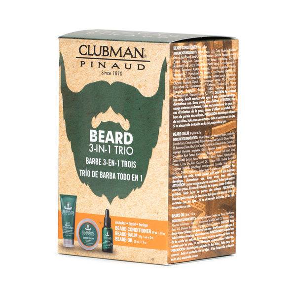 CLUBMAN Beard 3 in 1 Trio - Beard Balm, Oil and 2 in 1 Conditioner - Galual Beauty