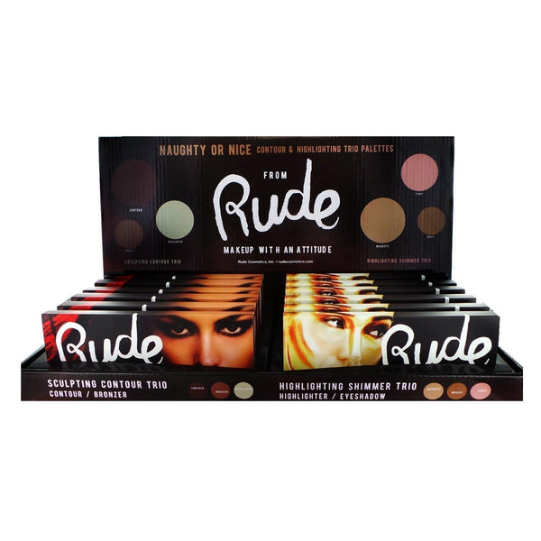 RUDE Contour & Highlighting Trio Display Set, 12 Pieces - Galual Beauty