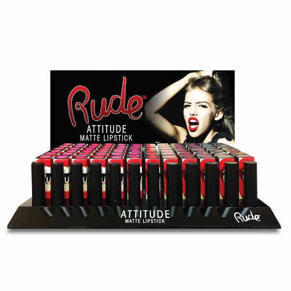 RUDE Attitude Matte Lipstick Acrylic Display Set B, 144 Pieces + 12 Testers - Galual Beauty