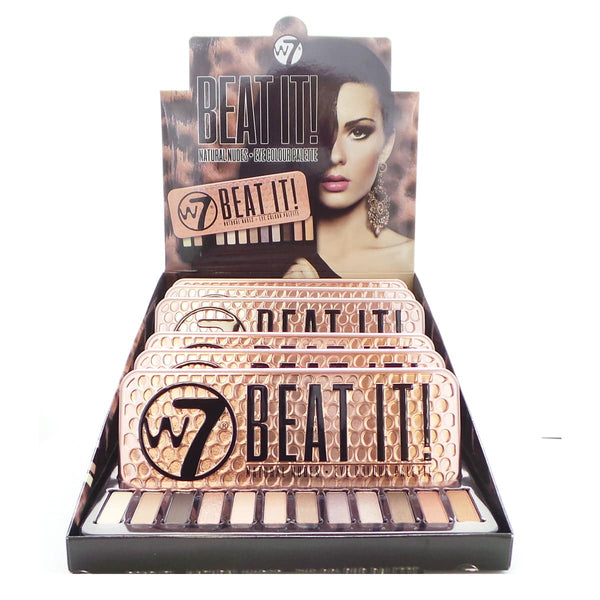 W7 BEAT IT Natural Nudes Eye Colour Palette Display Set, 6 Pieces plus Display Tester - Galual Beauty