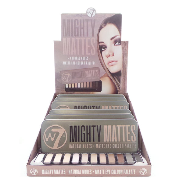 W7 Mighty Mattes Natural Nudes Matte Eye Colour Palette Display Set, 6 Pieces plus Display Tester - Galual Beauty