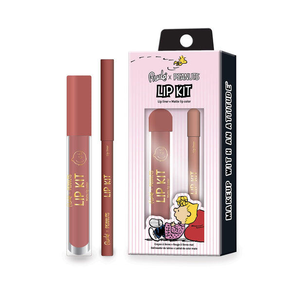 RUDE Peanuts Lip Kit - Lip Liner + Matte Lip Color - Galual Beauty