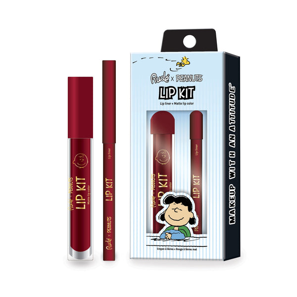 RUDE Peanuts Lip Kit - Lip Liner + Matte Lip Color - Galual Beauty
