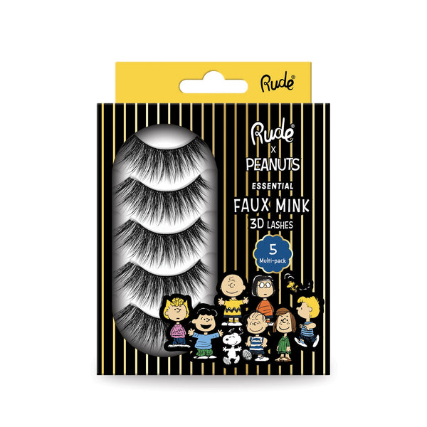 RUDE Peanuts Essential Faux Mink 3D Lashes - 5-pack - Galual Beauty