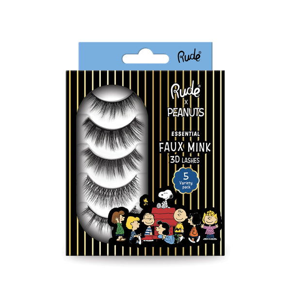RUDE Peanuts Essential Faux Mink 3D Lashes - 5-pack - Galual Beauty