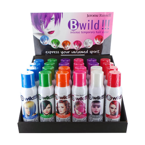 JEROME RUSSELL BWild Temporary Hair Color Spray Display Set - 24 Pieces - Galual Beauty