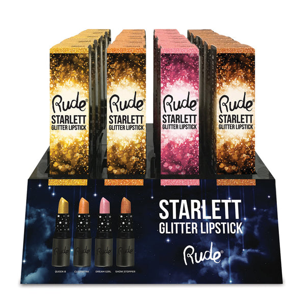 RUDE Starlett Lip Glitter Acrylic Display Set, 48 Pieces - Galual Beauty
