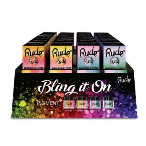 RUDE Bling It On Pigment Acrylic Display Set, 48 Pieces - Galual Beauty