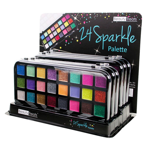 BEAUTY TREATS 24 Sparkle Palette (Cream Based Glitter) Display Set 12 Pieces - Galual Beauty